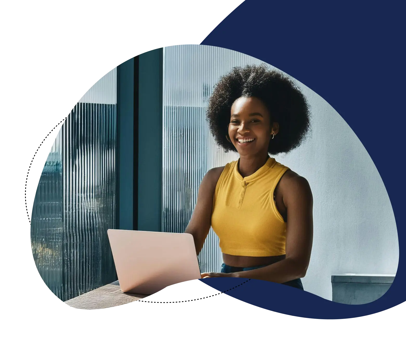 Professional woman working on a laptop